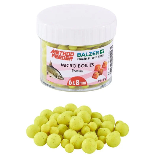 Balzer Method Feeder Boilies 6 und 8mm gemischt gelb-brasem 60g