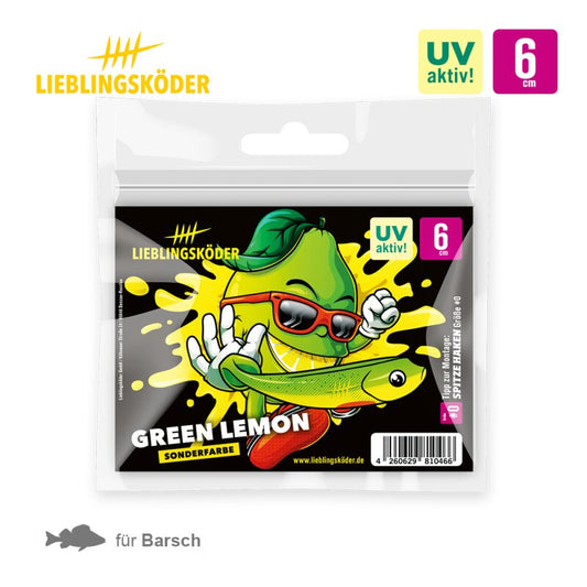 Lieblingsköder Green Lemon 6 cm | 6x Gummifisch