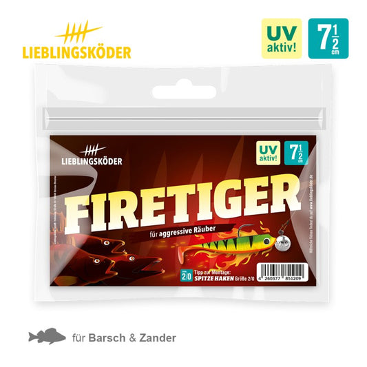 Lieblingsköder Firetiger 7,5 cm | 5x Gummifisch